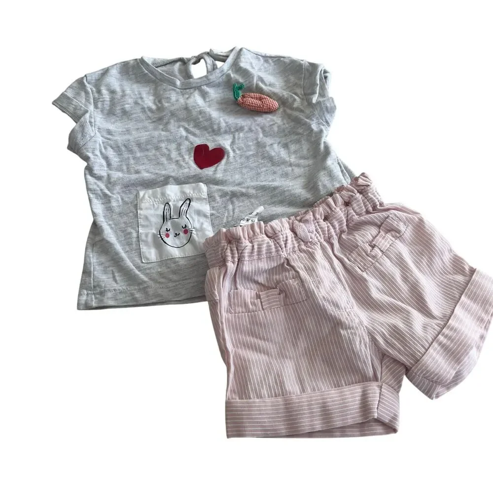 3–6M Baby Girl Summer Clothes Bundle | Rompers Shorts Tees
